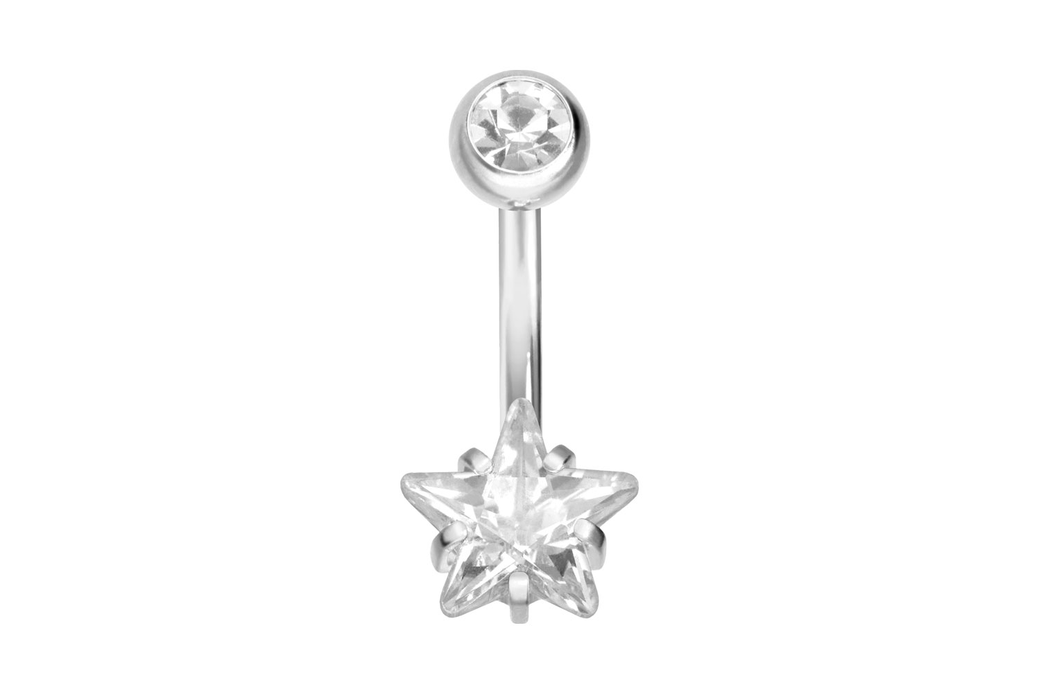 Titanium bananabell with internal thread SETTED CRYSTAL STAR